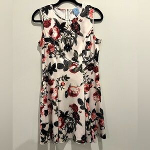 CeCe Floral Short Sleeveless Flare Skirt Dress Size 10